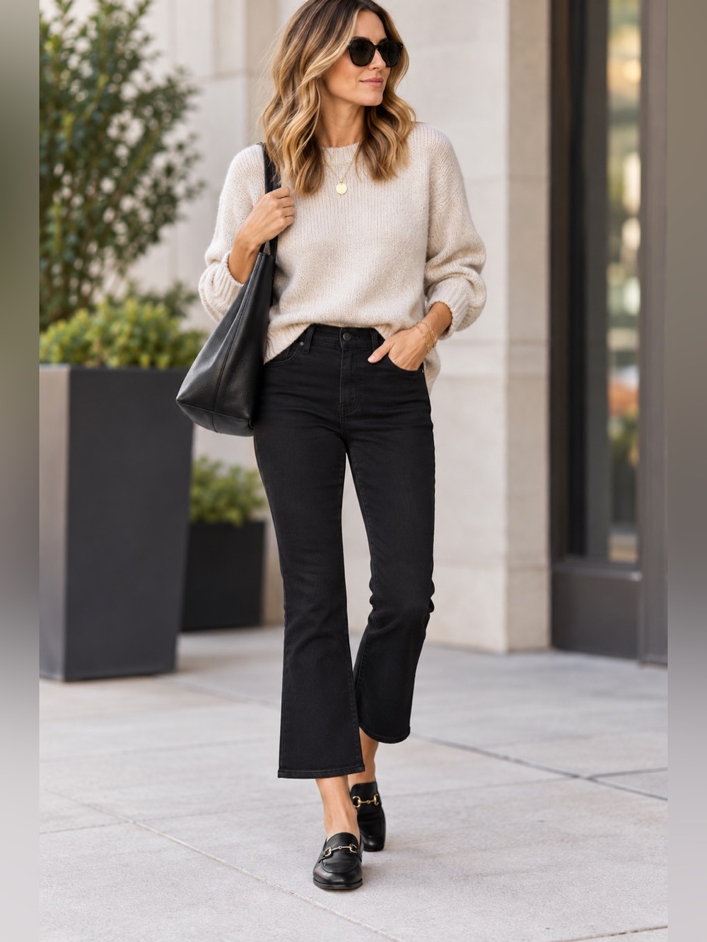 Nili Lotan Hadley Cropped Flare Jeans Women’s 4 Black High Rise Kick Flare